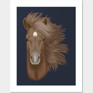 brown horse head Posters and Art